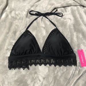 Black triangle bikini top